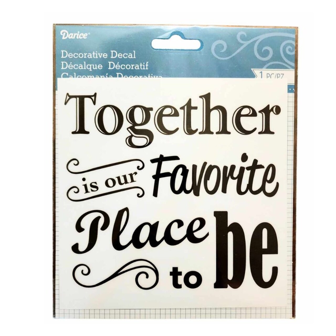 Rub on Transfer - Darice Word Decal TOGETHER IS OUR FAVORITE PLACE TO BE